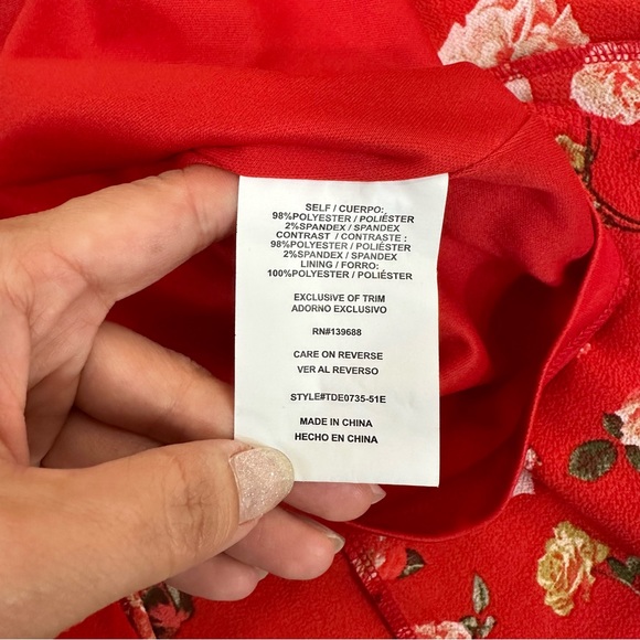 Altar’d State Red Rose Floral Dress - Picture 5 of 7